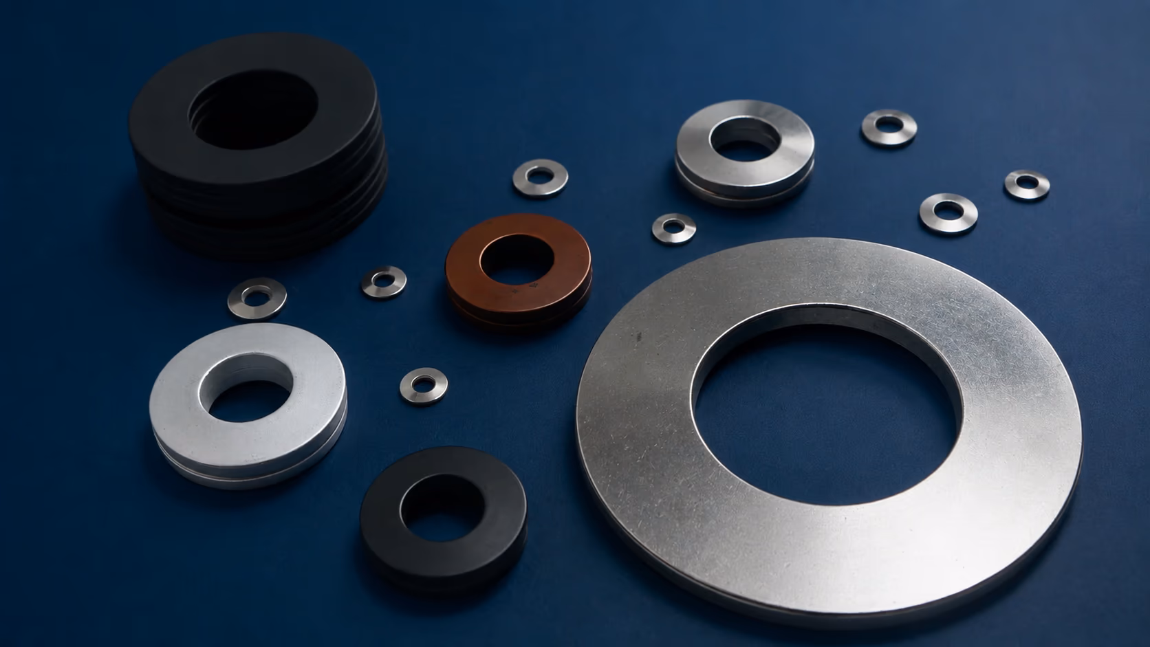 DIN 6796 Disc Washer Bulk Supplier | Manufacturer RFQ with blue industrial background